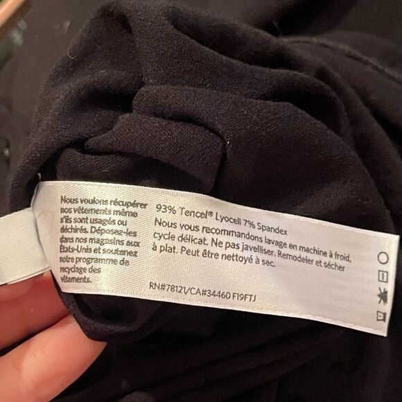 Eileen Fisher Black Button Down Collarless Jersey Knit Tunic Sz M - Picture 9 of 10